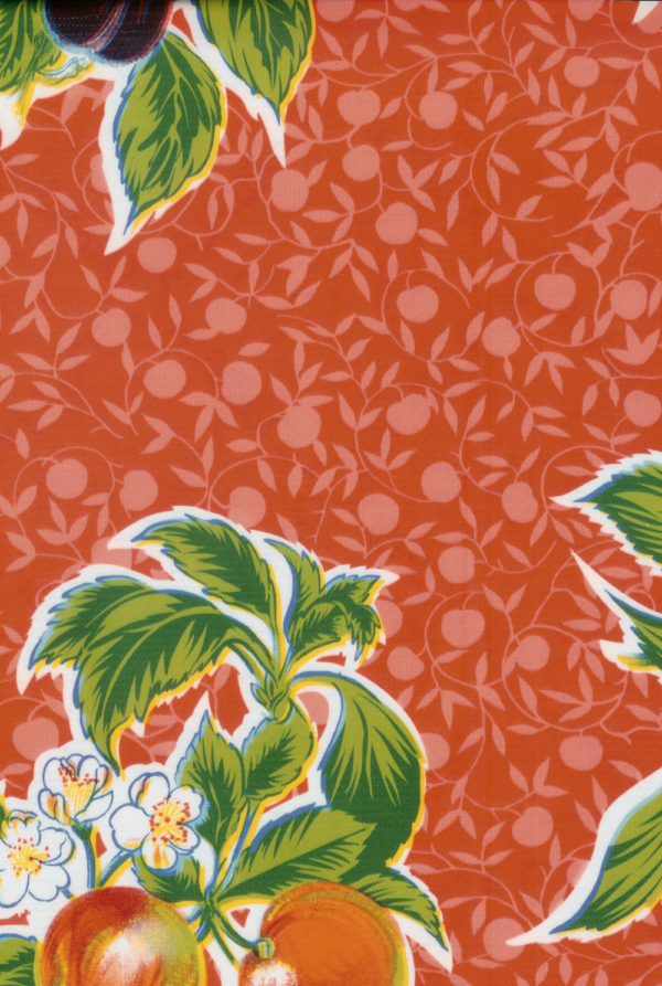 Oilcloth - Poly/Cotton Vinyl - Summer Fruit - Red