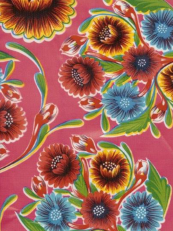 Oilcloth - Poly/Cotton Vinyl - Bloom - Pink