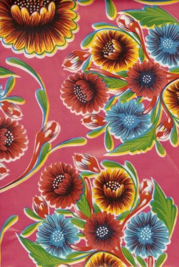 Oilcloth - Poly/Cotton Vinyl - Bloom - Pink