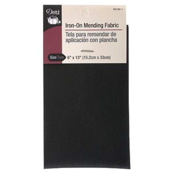 Iron-On Mending Fabric - Black