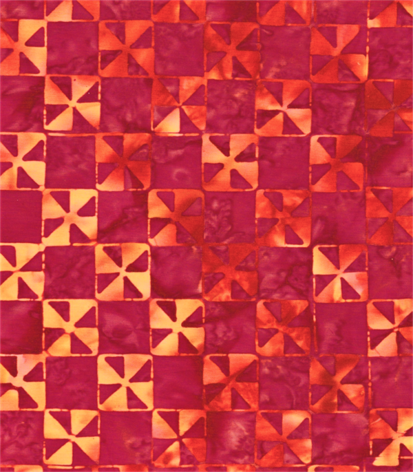 Cotton Batik - Pinwheels - Hot Pink