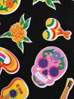 Oilcloth - Poly/Cotton Vinyl - Fiesta - Black