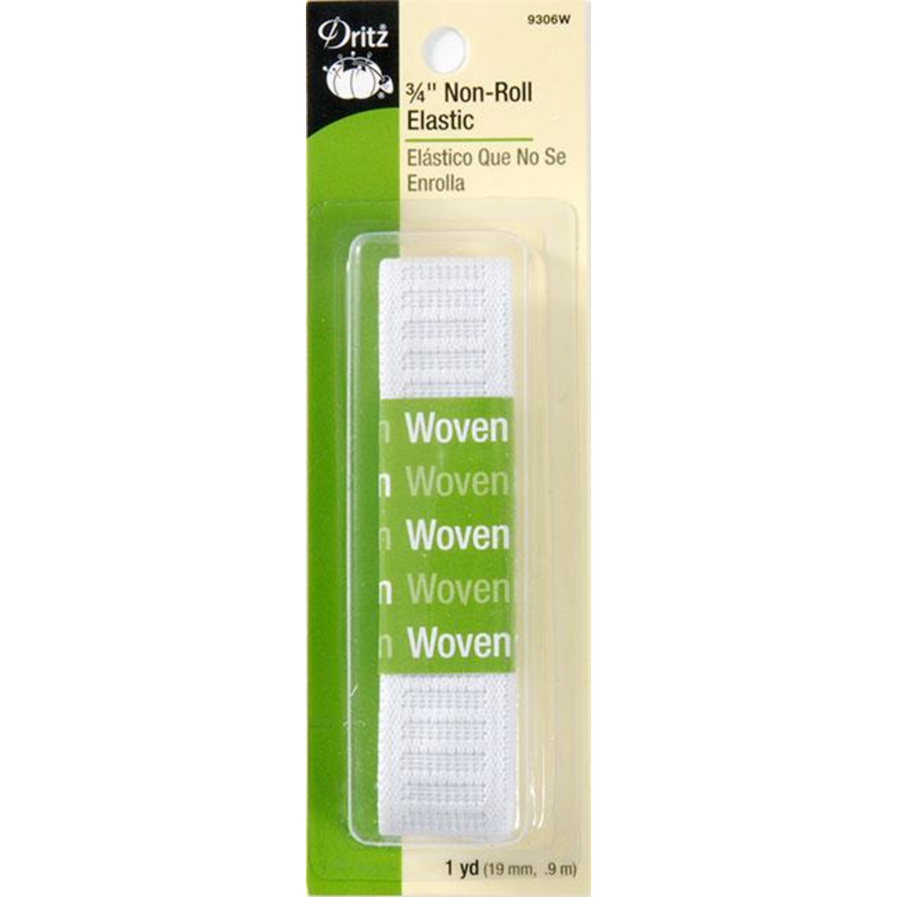 Dritz Non-Roll Elastic Woven White