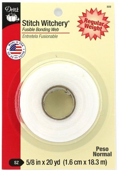 Cesdes Bundle Stitch Witchery Hemming Tape Regular 5/8 Black 13 yds & 5/8 White 20 yds Fusible Bonding Web Tape