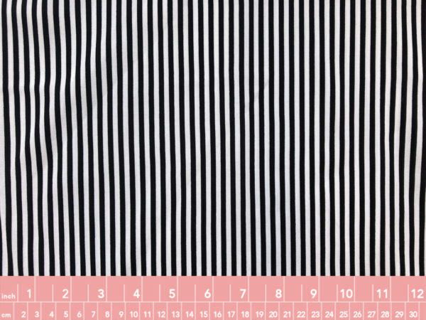 Rayon Challis - Black & White Stripe