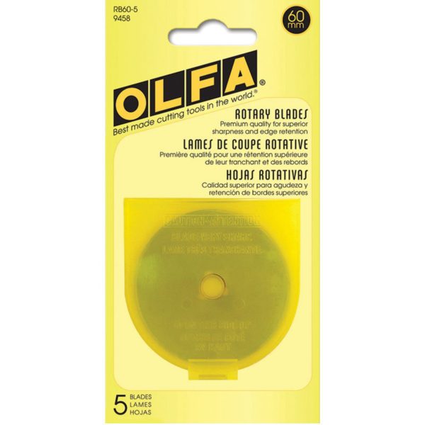 Olfa 60mm Replacement Rotary Blade 5/pk.