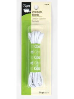 Thin Beading Cord Elastic, White, 3yd