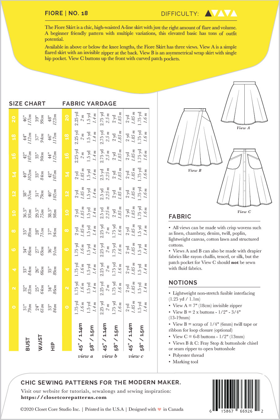 Fiore Skirt Pattern - Closet Core Patterns