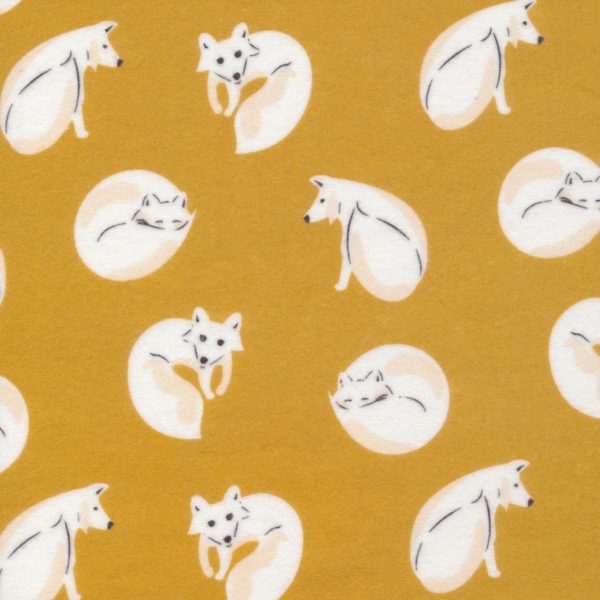 Cloud 9 - Organic Cotton Flannel - Northerly - Winter Fox - Gold