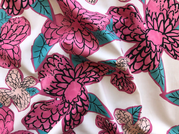 Italian Cotton Poplin – Scribble Flower