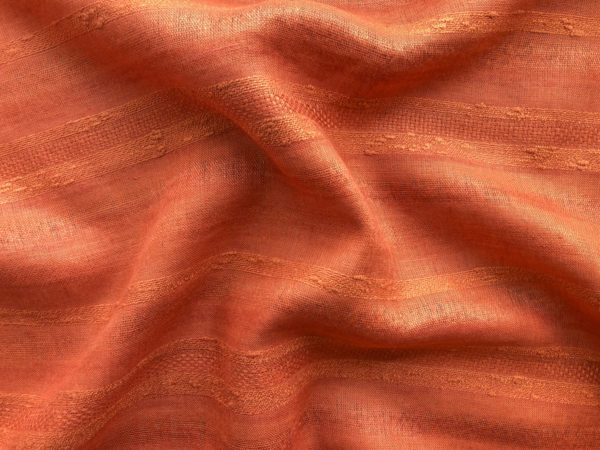 Athens Textured Linen - Slub Stripe - Cognac