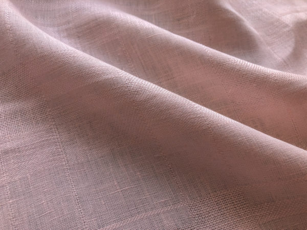 Athens Textured Linen - Varied Check - Light Pink