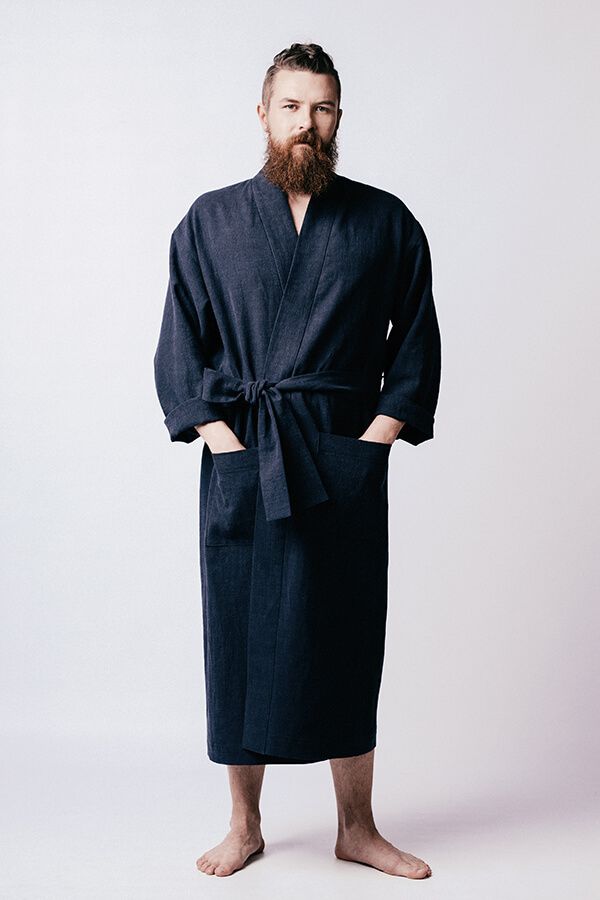 man in dressing gown