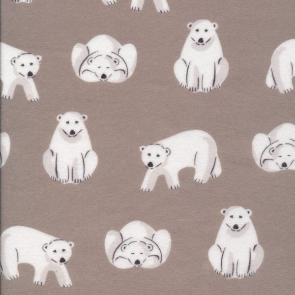 Cloud 9 - Organic Cotton Flannel - Northerly - Polar Bears - Grey