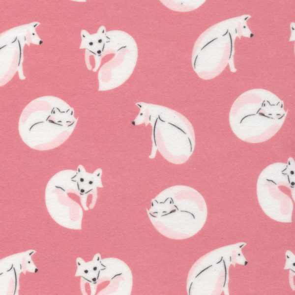 Cloud 9 - Organic Cotton Flannel - Northerly - Winter Fox - Pink