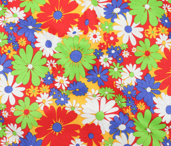 Cotton Poplin - 60s Floral - Red/Green