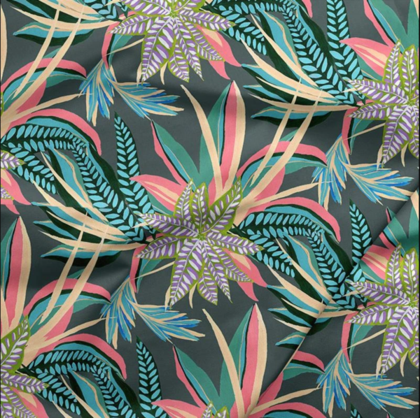 Quilting Cotton - Urban Jungle - Tropical -  Blue