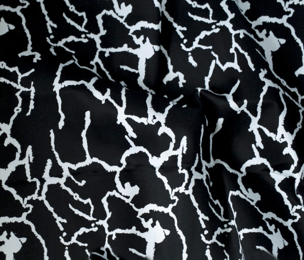 Cotton/Spandex Stretch Sateen - Crackle - Black