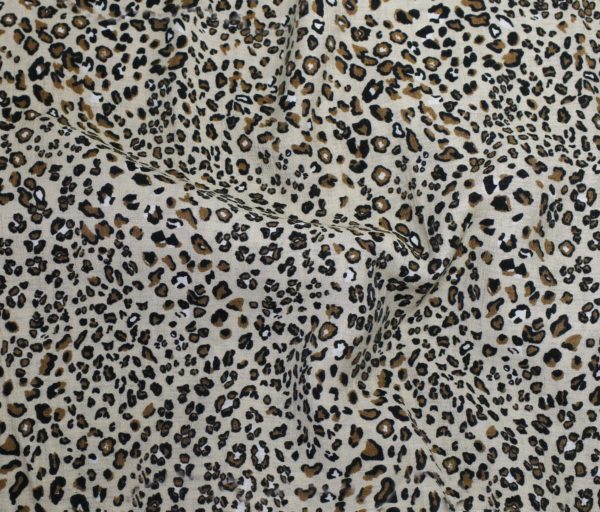 Crinkle Viscose - Leopard Print - Citrus