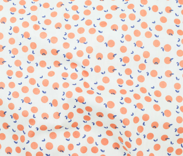 Cotton Poplin - Citrus Dots - Coral