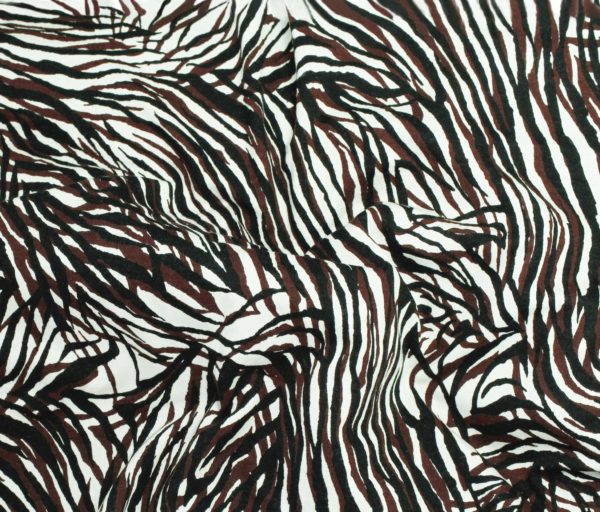 Rayon/Spandex Knit Print - Abstract Fronds - Black/Brown