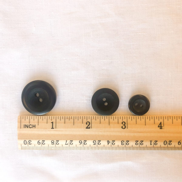 Wide Rim Corozo Buttons - Black
