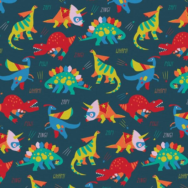 Quilting Cotton - Super Dinos - Dinosaurs - Navy