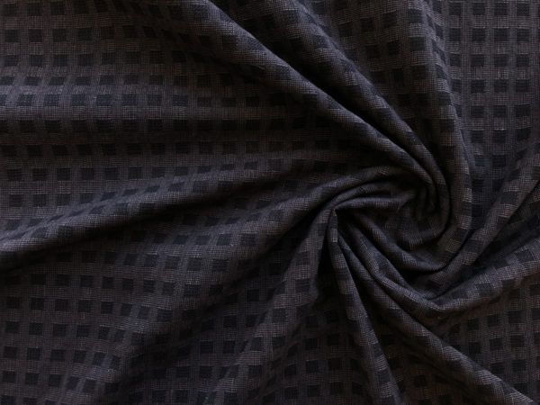 Textured Yarn Dyed Cotton - Squares - Black