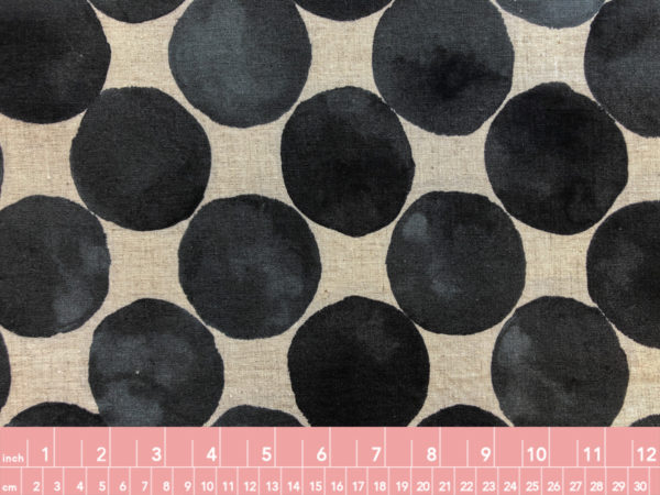 Kokka – Cotton/Linen Sheeting – Watercolor Spots – Black/Natural