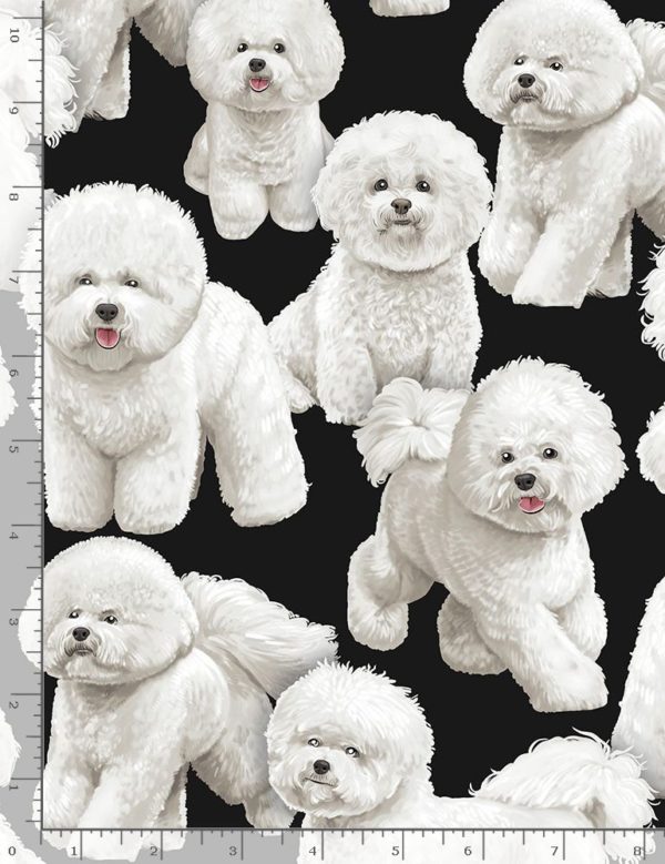 Quilting Cotton - Pure Breeds - Bichon Frise - Black