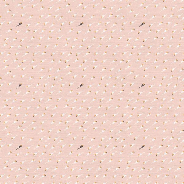 Quilting Cotton - Tails & Whiskers - Mice - Pink