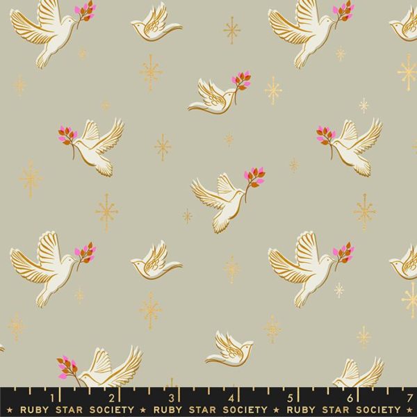 Quilting Cotton - Candlelight Prints - Doves - Wool