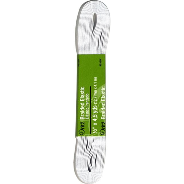 Dritz 1/2" Braided Elastic - White