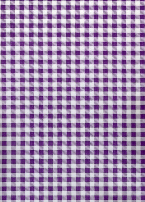 Oilcloth - Poly/Cotton Vinyl - Gingham - Purple