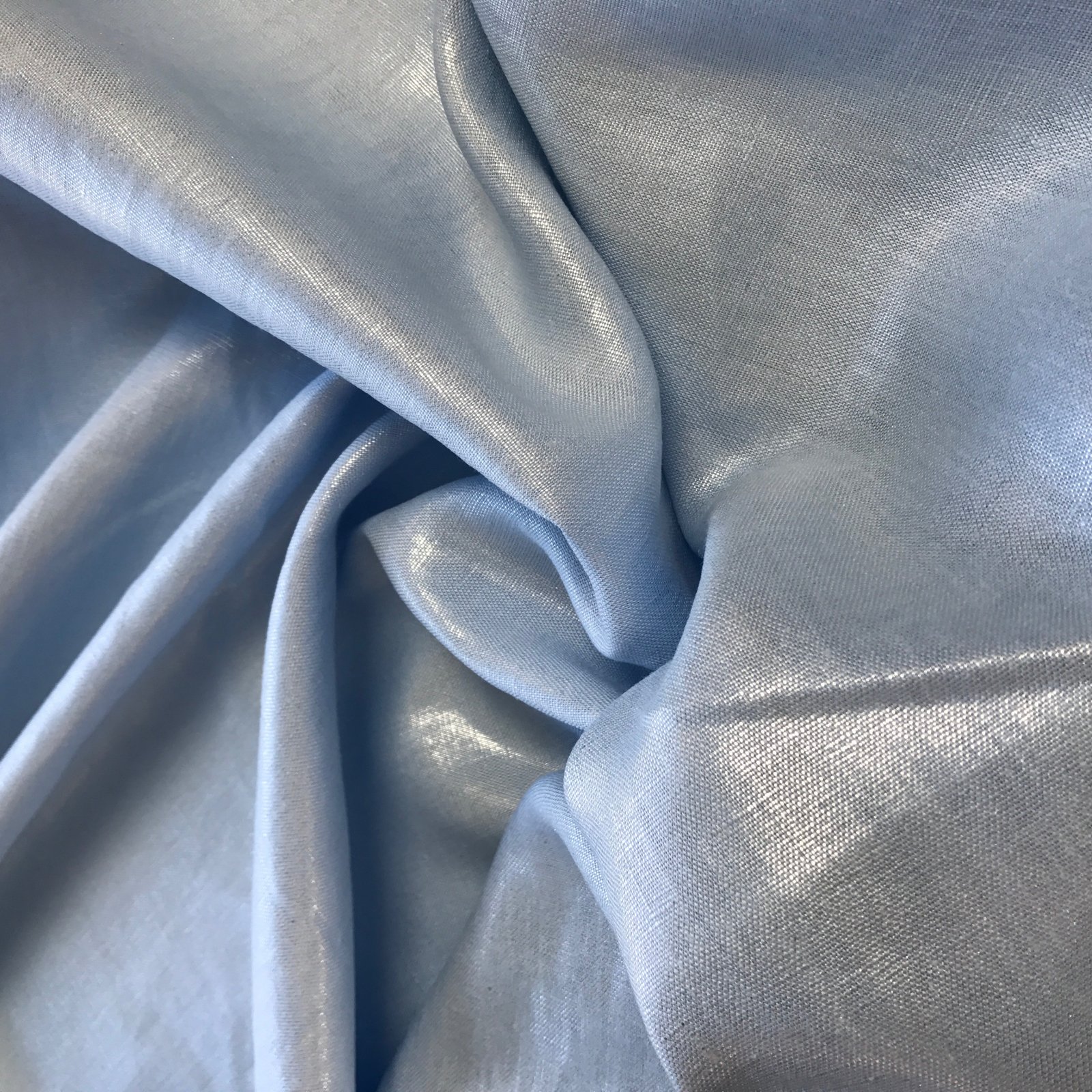 Nevada Linen Metallic Baby Blue/Silver Stonemountain & Daughter Fabrics