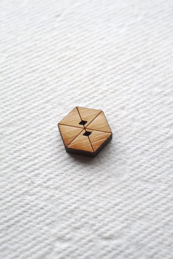 Arrow Mountain Bamboo Button - Hex