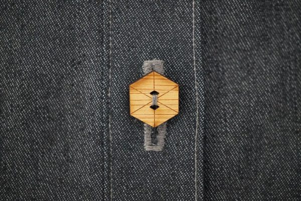 Arrow Mountain Bamboo Button - Hex