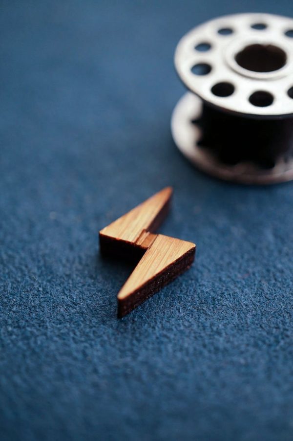 Arrow Mountain Bamboo Button - Lightning Bolt