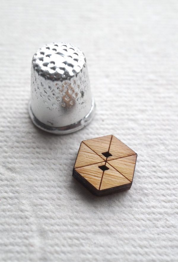 Arrow Mountain Bamboo Button - Hex