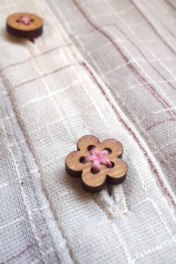 Arrow Mountain Bamboo Button - Sakura