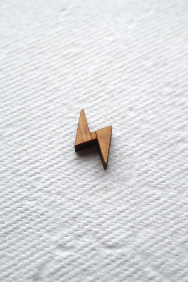 Arrow Mountain Bamboo Button - Lightning Bolt