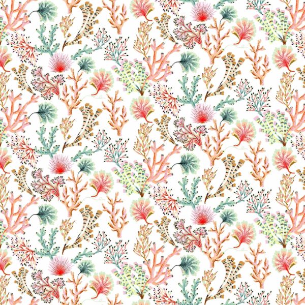 FIGO - Rayon Challis - Sea Botanica - Sea Botanicals - White