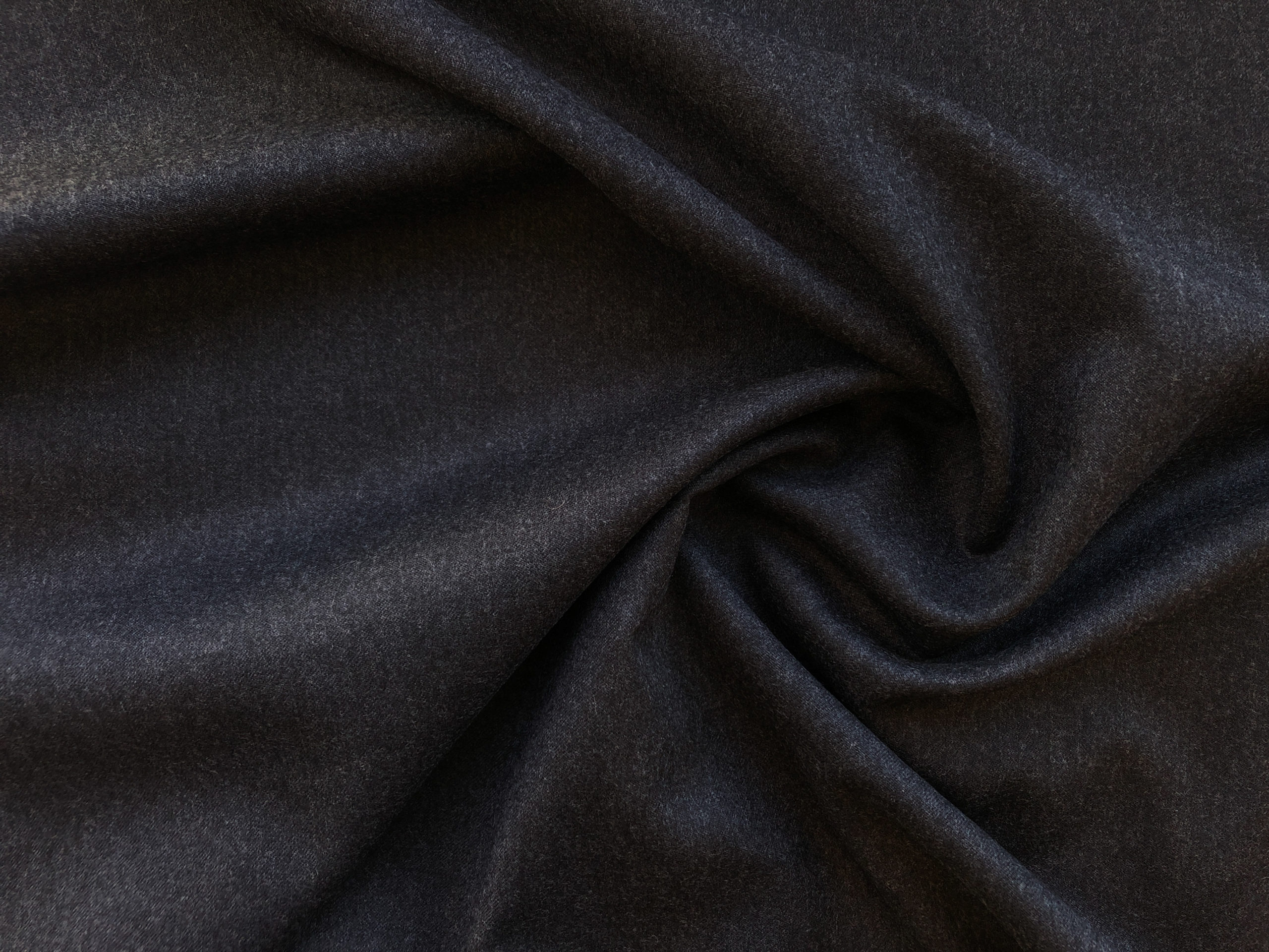 Dark Navy Pure Worsted Wool Gabardine Fine Line Twill Fabric