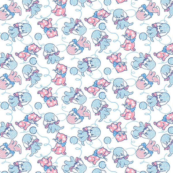 Quilting Cotton - Everything But The Kitchen Sink - Furry Critters - Bubblegum