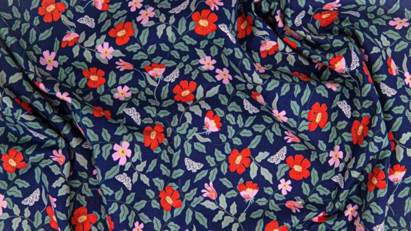 Strawberry Fields - Primrose - Navy