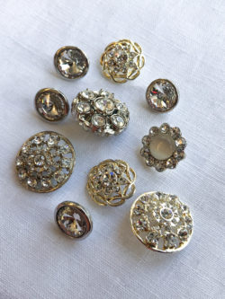 Assorted Rhinestone Buttons - Gold