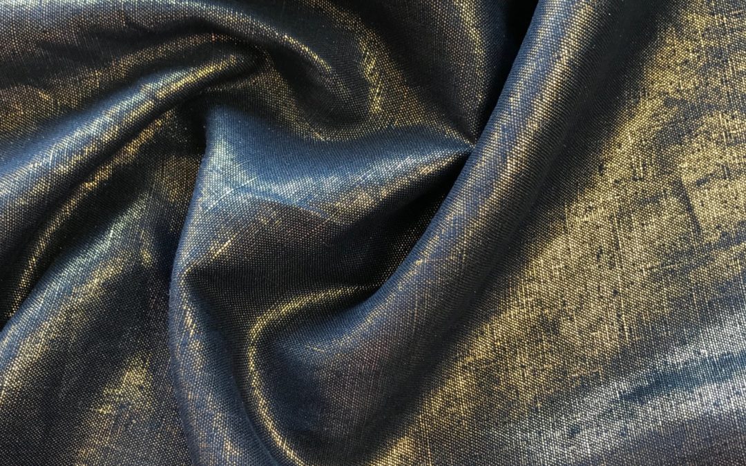 Nevada Linen – Metallic – Navy/Gold