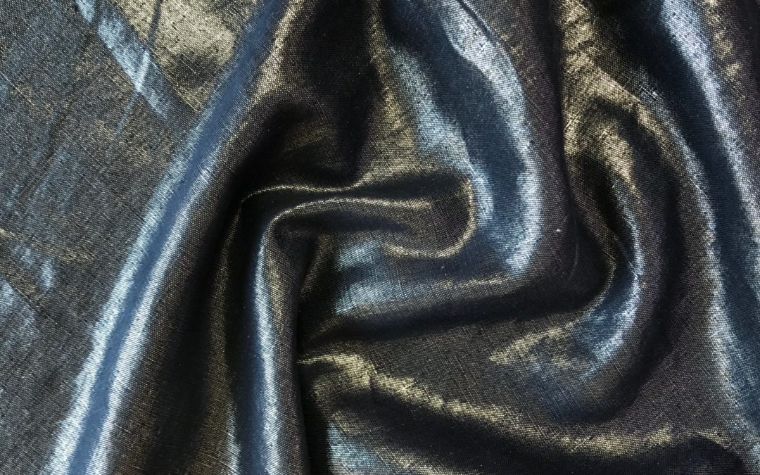 Nevada Linen – Metallic – Navy/Silver