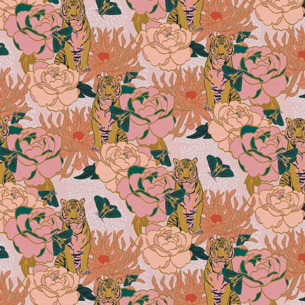 Quilting Cotton - Tiger Lily Trail - Main - Pink