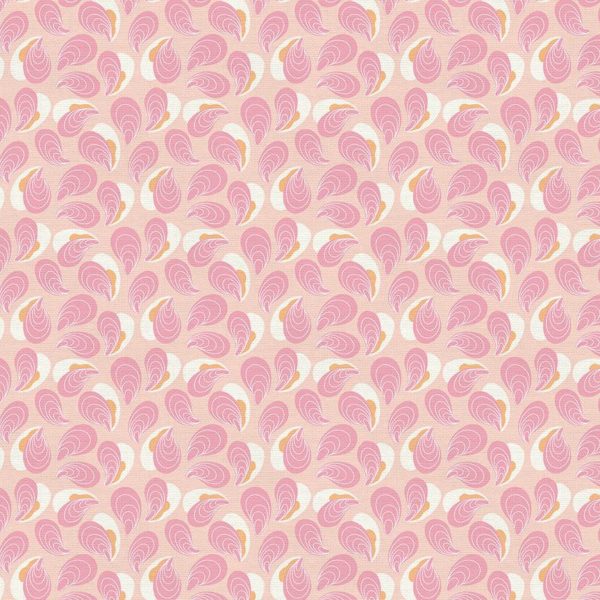 Quilting Cotton - Fisherman's Village - Oysters - Pink